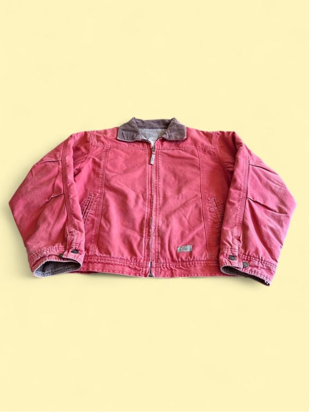 Vintage Berne Detroit Style Canvas Jacket Faded Orange Sherpa Lined Women’s L